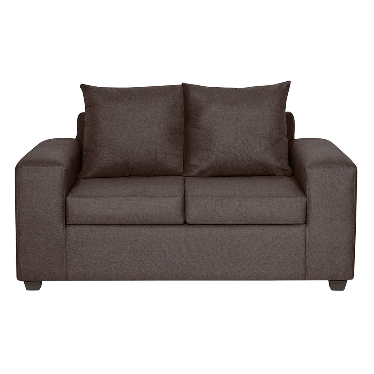 Juego de Living Innovamuebles Kahlo Sofá 2 Cuerpos + Dos Pouf 1 Cuerpo Chocolate