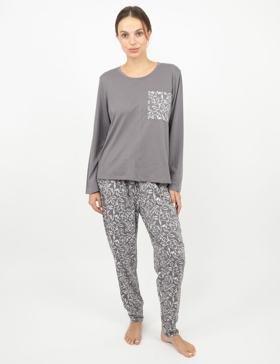 Pijama Algod&oacute;n Manga larga Mujer Portman Club
