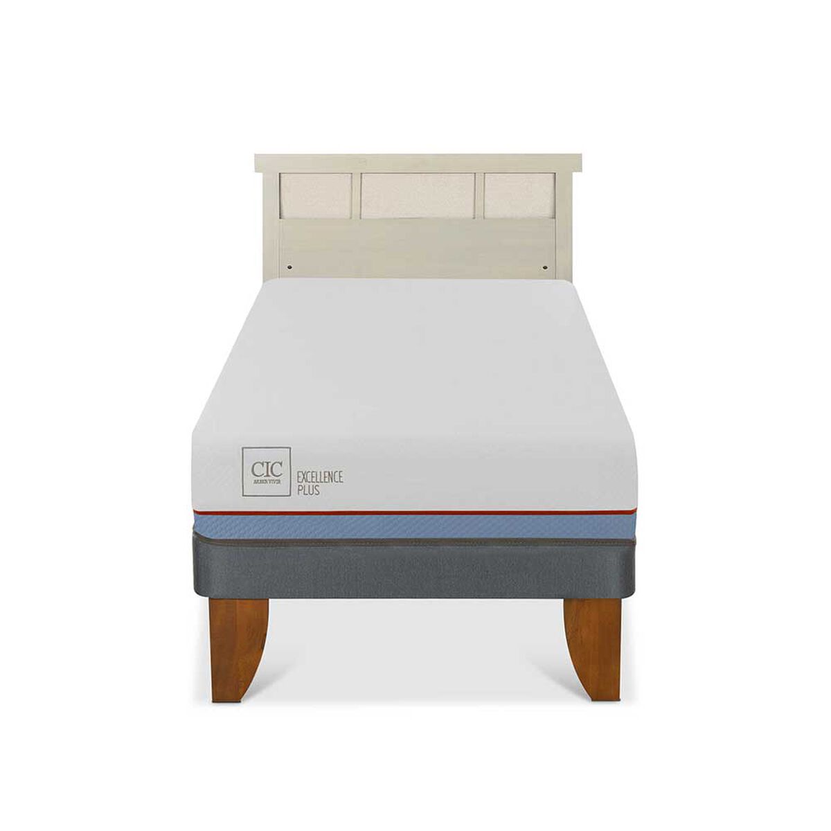 Cama Europea CIC 1,5 Plazas Excellence Plus + Respaldo Dublin Alpino