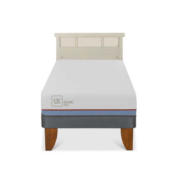 Cama Europea CIC 1,5 Plazas Excellence Plus + Respaldo Dublin Alpino