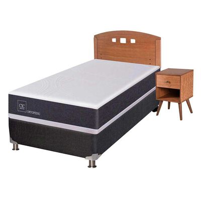 Imagen 2 del producto Box Spring CIC 1 Plaza New Ortopedic + Respaldo + Velador New Gales