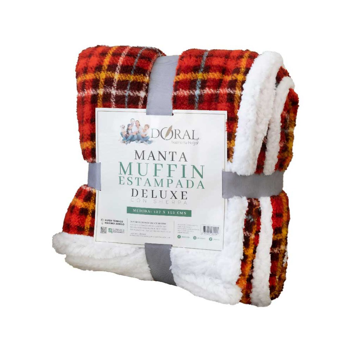 Manta Doral Muffin Estampada 127x152 cm D4