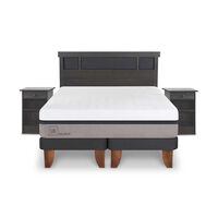 Cama Europea CIC Base Dividida 2 Plazas Balance + Respaldo + 2 Veladores Dublin