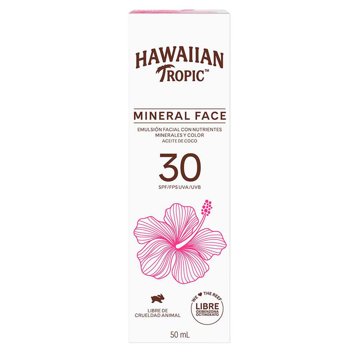 Protector Solar Facial Mineral con Color, FPS 30, 50 Ml Hawaiian Tropic