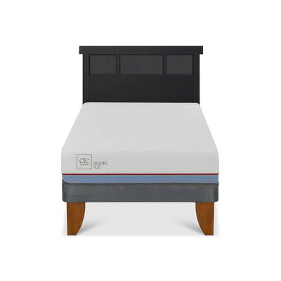 Cama Europea CIC 1,5 Plazas Excellence Plus + Respaldo Dublin Negro