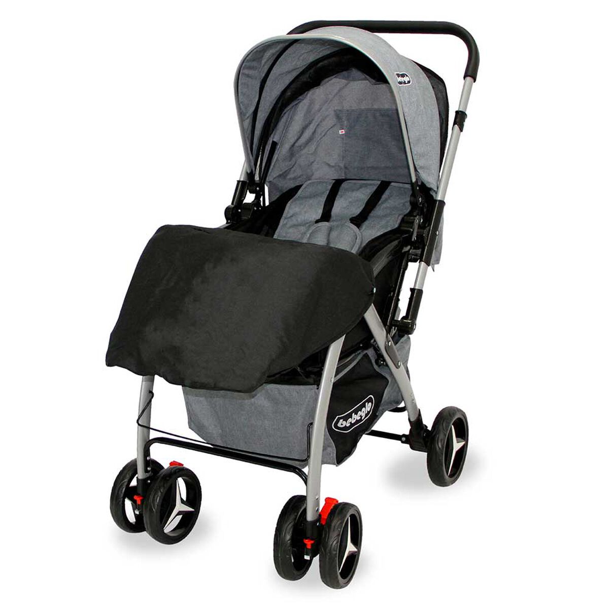 Coche Cuna Atlas Manillar Reversible Gris