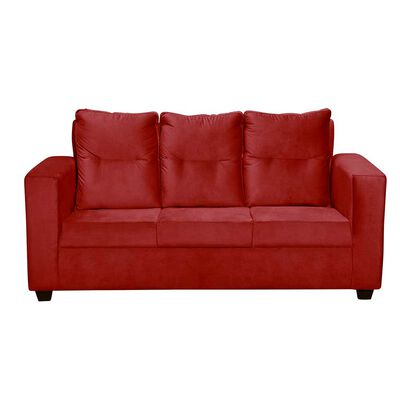 Imagen 2 del producto Juego de Living Diseño A&M Home Loreto Sofá 3 Cuerpos + 2 Pouf 1 Cuerpo Burdeo Felpa