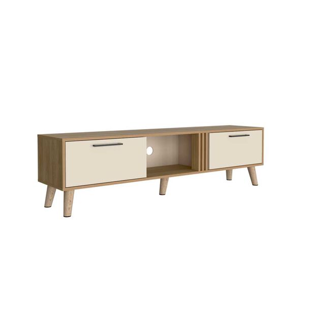 Rack TV TuHome Vance Hasta 65"" Blanco Y Fresno