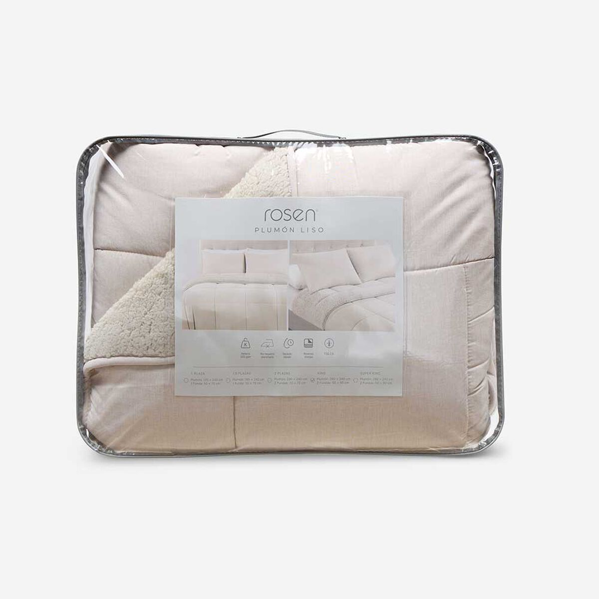 Plum&oacute;n Rosen 2 Plazas Sherpa Liso Beige