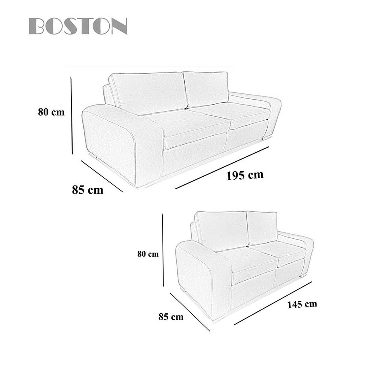 Juego de Living Elegant Detail Boston Sofá 3 Cuerpos + Sofá 2 Cuerpos Rojo