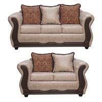 Juego de Living Black Factory Sofia Sofá 3 Cuerpos + Sofá 2 Cuerpos Beige