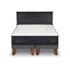 Cama Europea CIC Base Dividida 2 Plazas Grand Premium + Respaldo Miro Negro