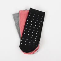 Pack 3 Unidades Calcetin Mujer Corto de Algodón Icono Surtido