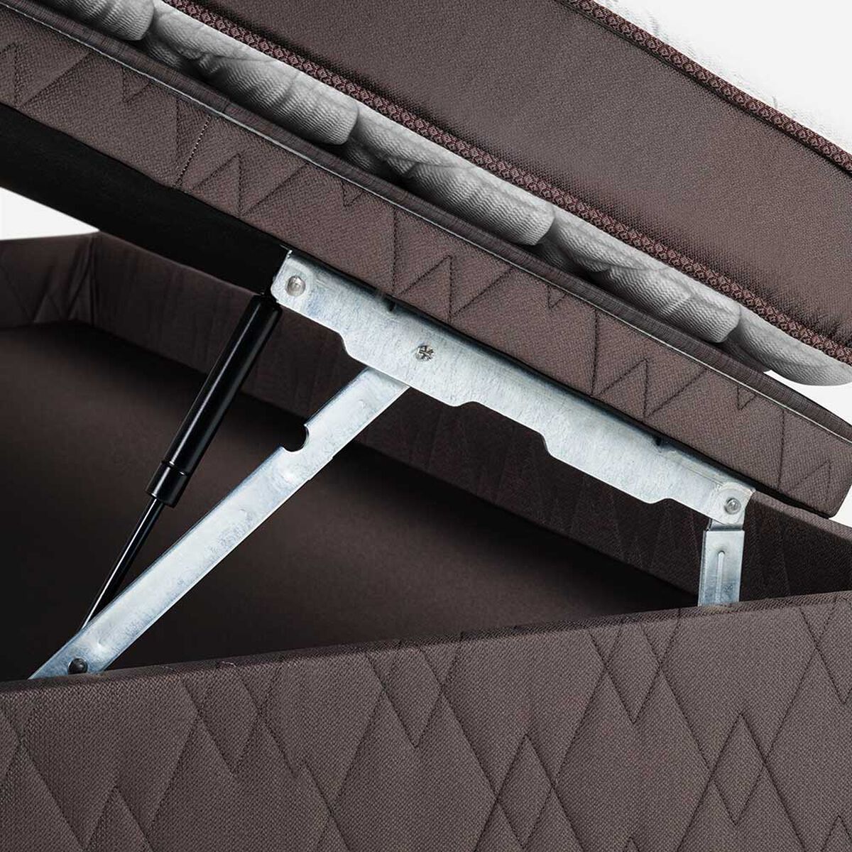 Bed Boxet Rosen 1,5 Plazas Ergo T + Respaldo + Velador Robin Tostado