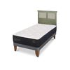 Cama Europea CIC 1,5 Plazas Premium + Respaldo Torino Olivo