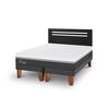 Cama Europea CIC Base Dividida 2 Plazas Ortopedic Advance + Respaldo Munich Negro