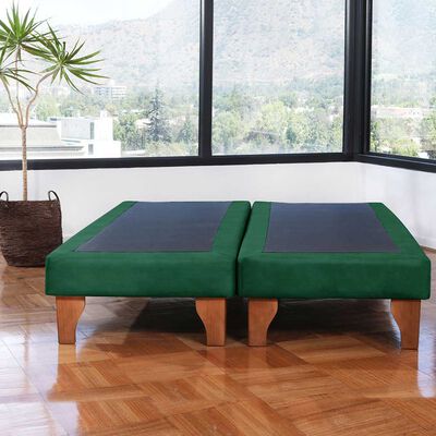 Imagen 1 del producto Base Europea Dividida Latam Home 2 Plazas Zen Tela Velvet Verde