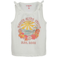 Polera sin Mangas Niña Chess Blanco, Coral, Menta, Morado