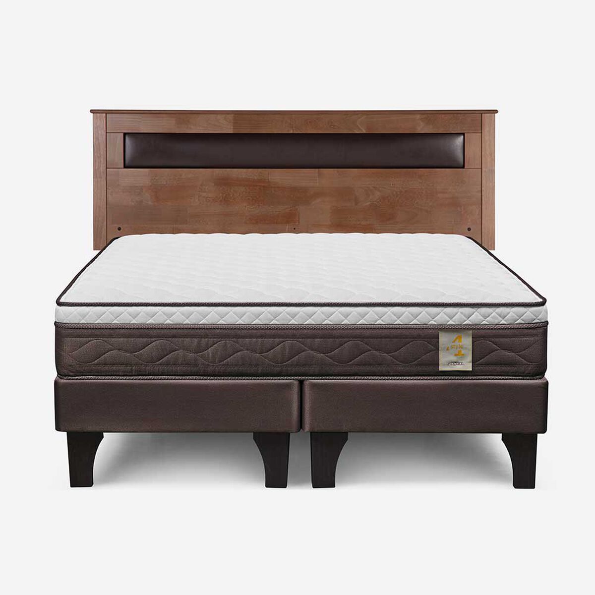 Cama Europea Rosen Base Dividida King New Style 4 Plus + Respaldo Ferrara