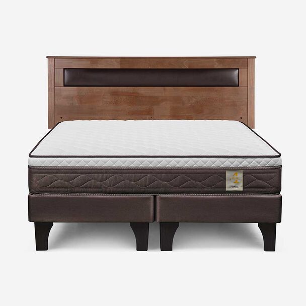 Cama Europea Rosen Base Dividida King New Style 4 Plus + Respaldo Ferrara