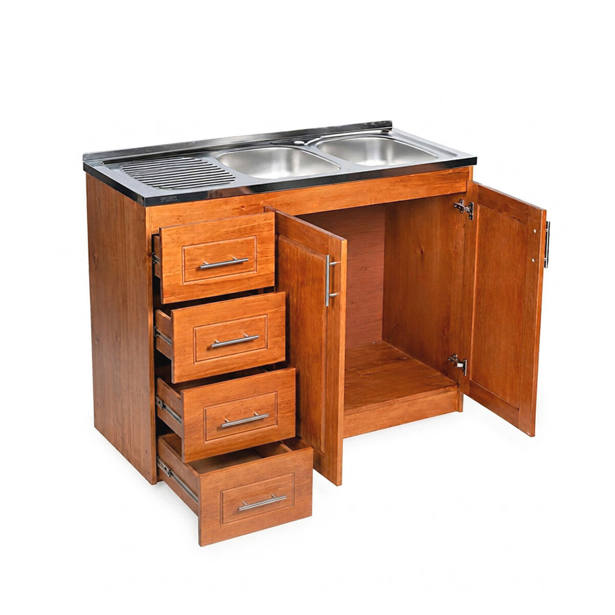 Lavaplato Derecho Muebles Hema Berl&iacute;n 120 cm Nogal
