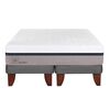 Combo Cama Europea CIC Base Dividida 2 Plazas Balance + Respaldo + 2 Veladores CIC Genova + Pack Almohadas Celta Imperial Soft