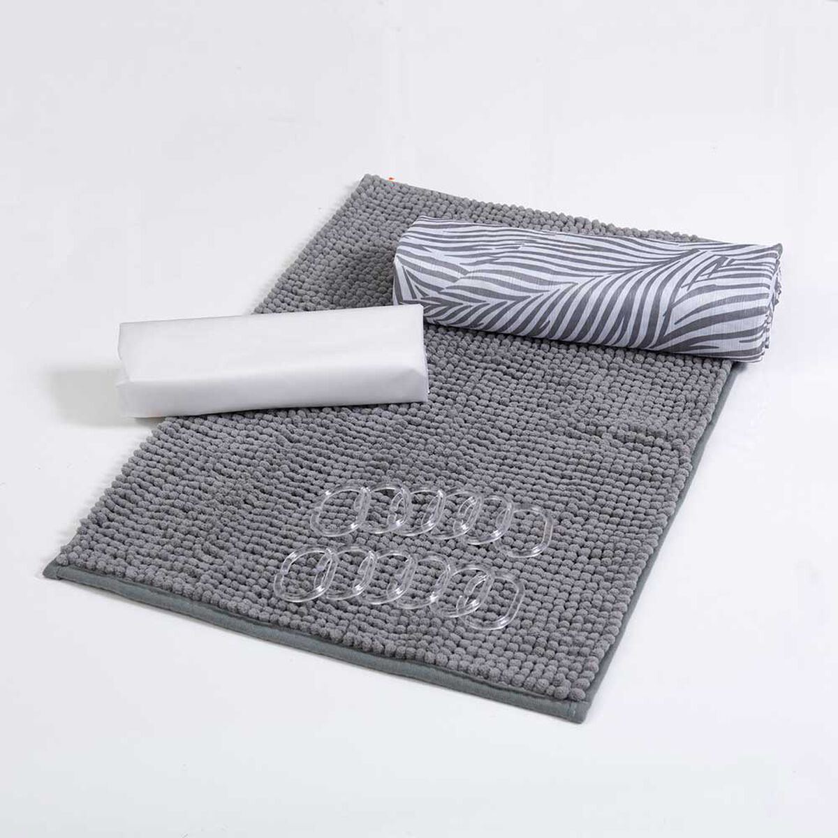 Set Cortina de Ba&ntilde;o 4 Piezas Mashini Isiolo Multicolor