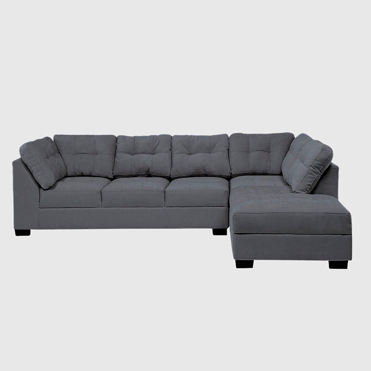 Seccional Derecho Muebles MPR Edimburgo 5 Cuerpos Gris Oscuro