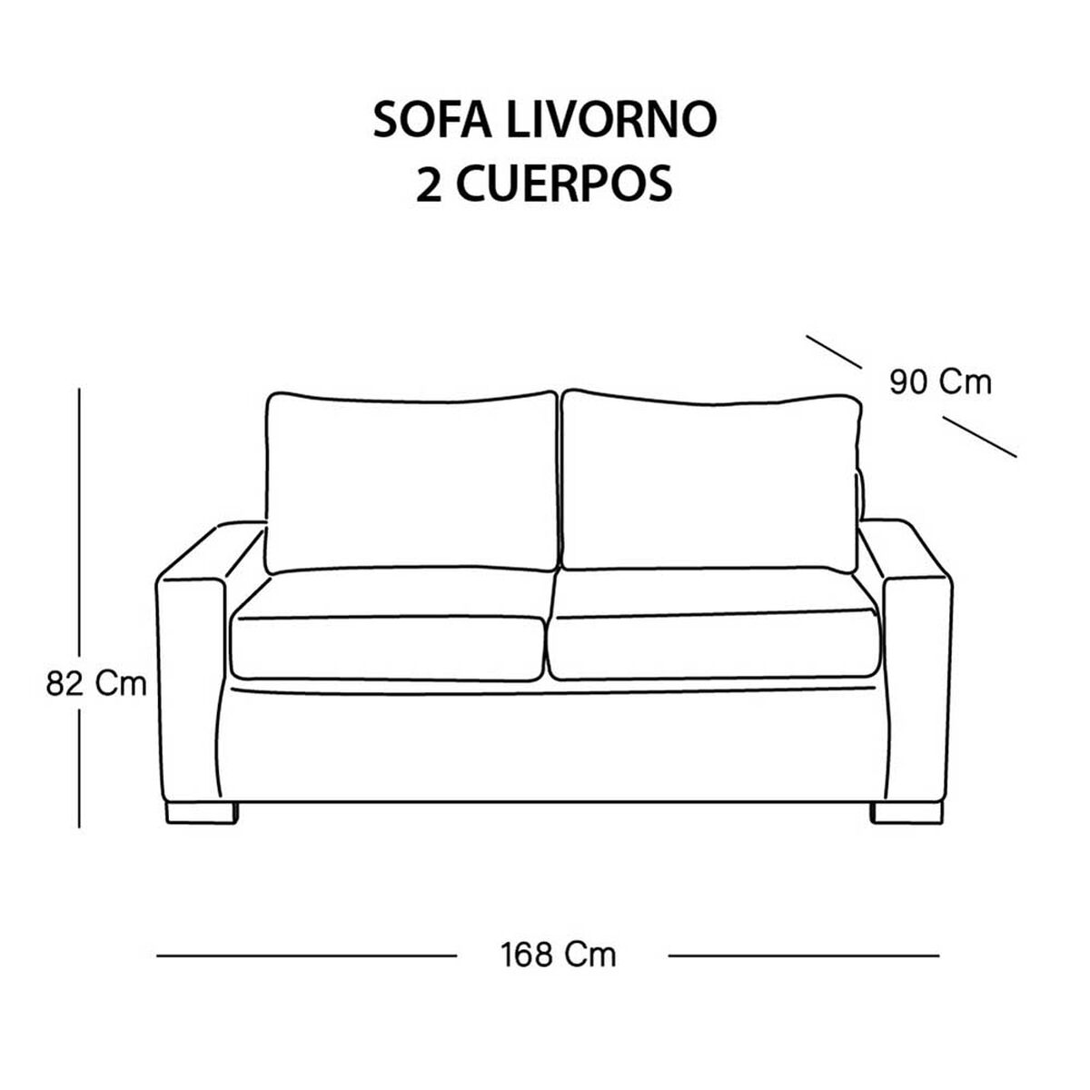 Sof&aacute; Latam Home Livorno 2 Cuerpos Gris
