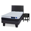 Cama Europea Flex 1,5 Plazas Nexus + Respaldo Modern + Velador Rover