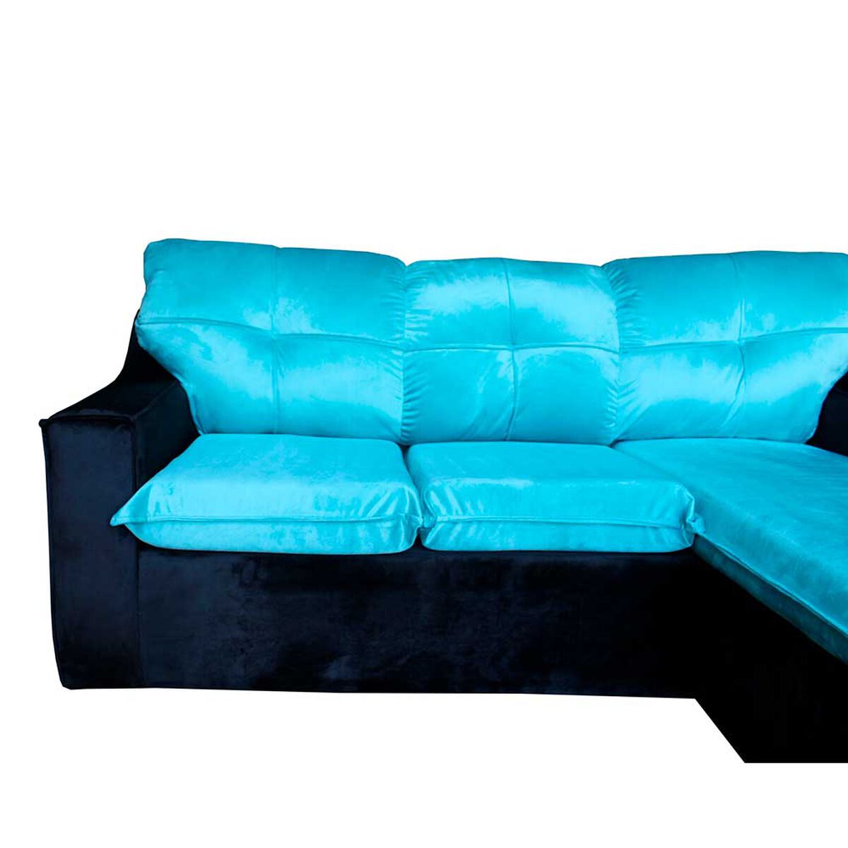 Sof&aacute; Modular Muebles MYM Genoveva 4 Cuerpos Turquesa Negro