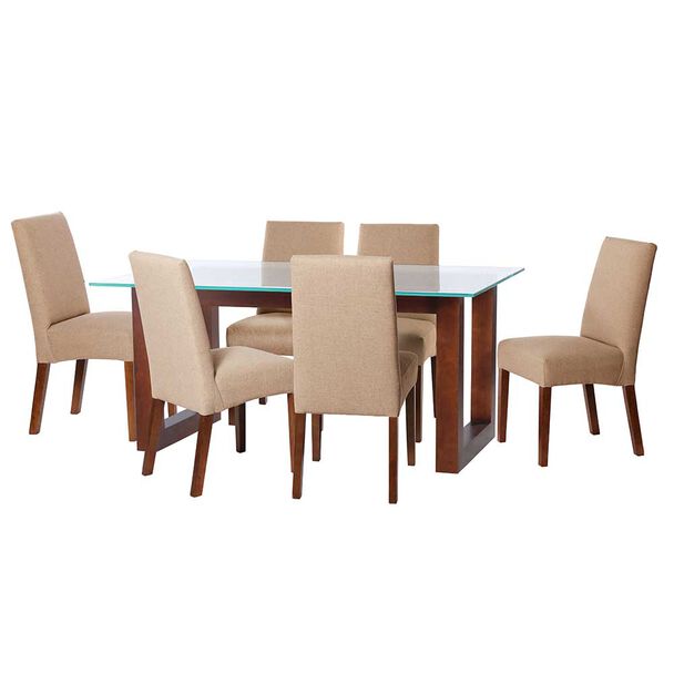 Juego de Comedor Latam Home Pamplona Burgos 6 Sillas Velvet Negro