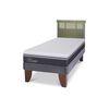 Cama Europea CIC 1,5 Plazas Ortopedic Advance + Respaldo Dublin Olivo