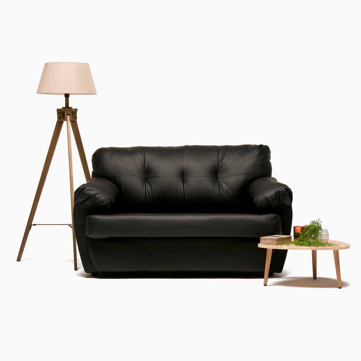 Sof&aacute; Cabsur Caburga 2 Cuerpos PU Negro