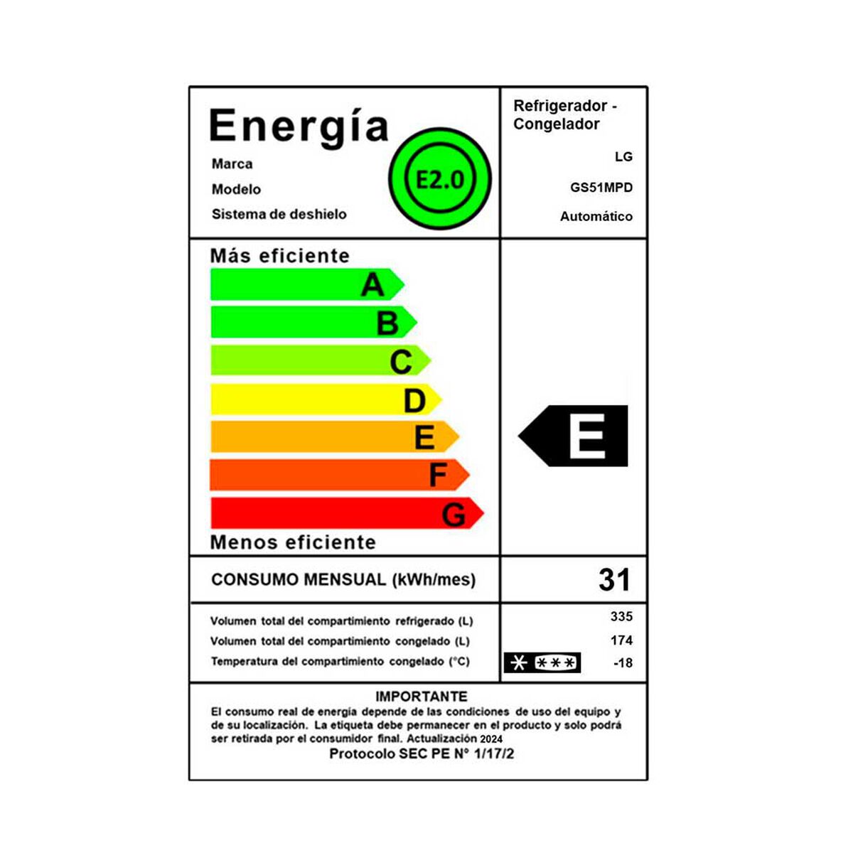 Refrigerador Side by Side LG GS51MPD 566 lts.