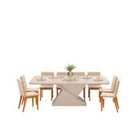 Juego de Comedor Di Poretti Design Sofía 8 Sillas Blanco