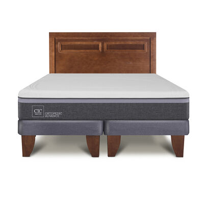 Cama Europea CIC Base Dividida King Ortopedic Advance + Respaldo Milán