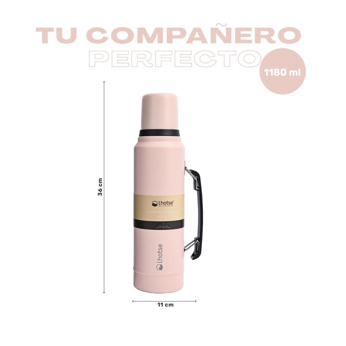 Termo Liquido Acero Inoxidable Lhotse Classic 1,3 lts Rosado