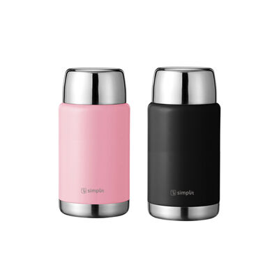 Pack 2 Termos Comida Insulado Simplit Rosado y Negro