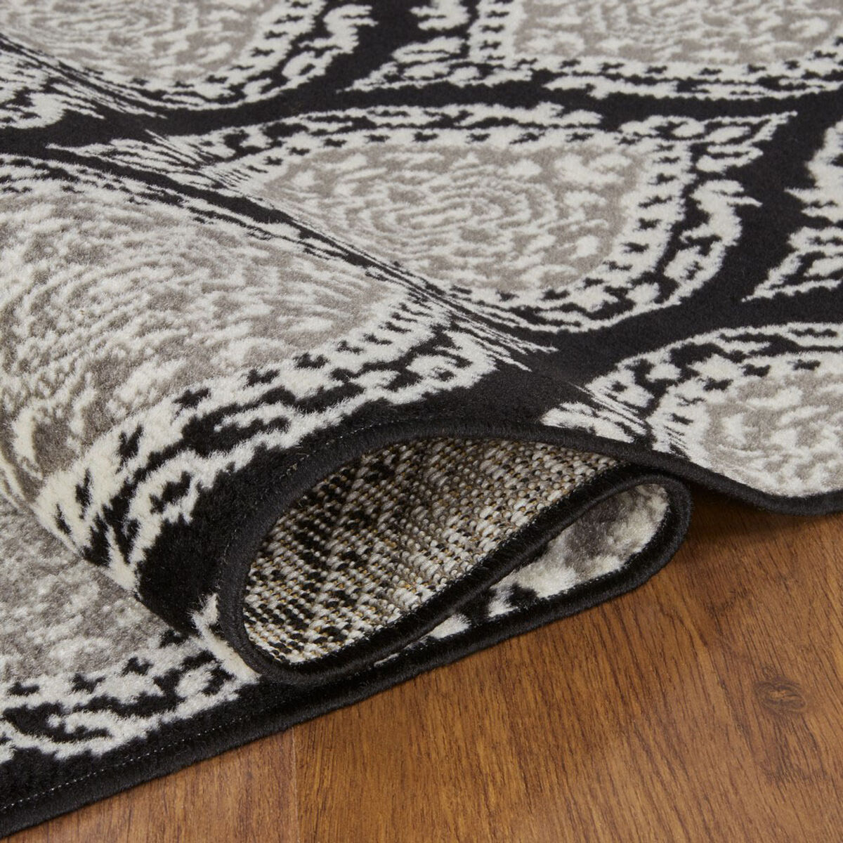 Alfombra De Pasillo Modalfo Kashan King 61 x 213 cm Negro