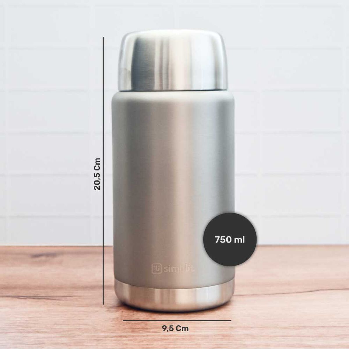 Termo de Comida Simplit Acero Inox 750 ml Gris
