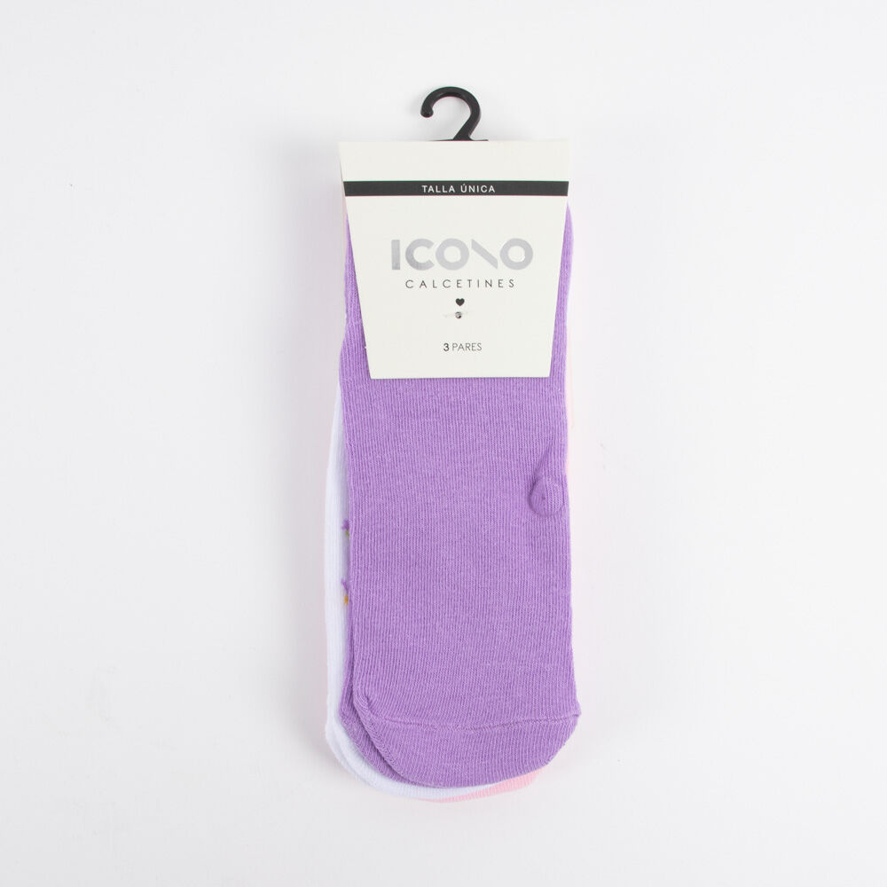 Pack 3 Calcetines Corto Mujer Icono