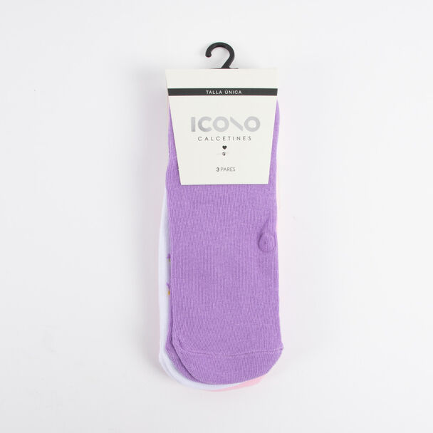 Pack 3 Calcetines Corto Mujer Icono