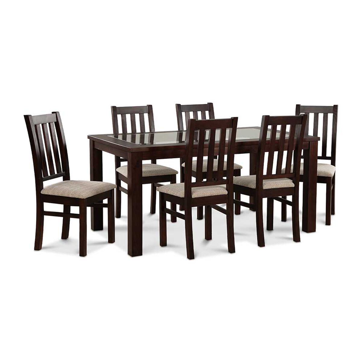Juego de Comedor CIC &Ntilde;uble 6 Sillas Chocolate Beige