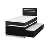 Cama Nido CIC 1,5 Plazas Ortopedic + Respaldo Munich Negro