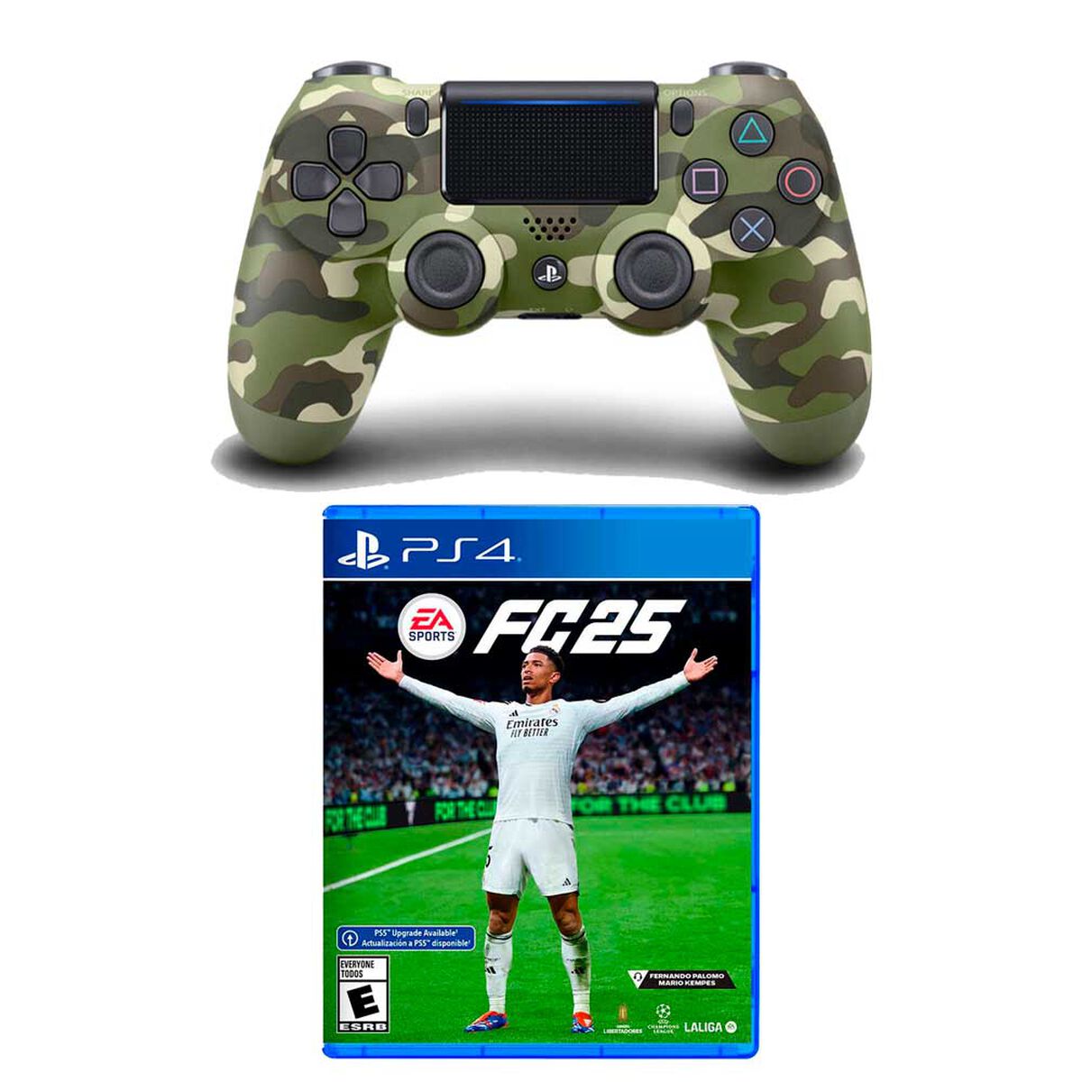 Combo Control PS4 Dualshock 4 Green Camouflage +  Juego PS4 EA Sports FC 25
