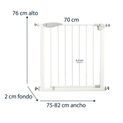 Imagen 1 del producto Reja de Seguridad Bebe Mascota Doble Seguro 75 a 82 cm Bebesit