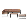 Juego de Terraza Premium Innovamuebles Sofá Seccional 6 Cuerpos + Pouf Gris Perla 