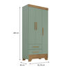 Closet Di Poretti Design Adoleta 2 Cajones 3 Puertas Verde Pastel