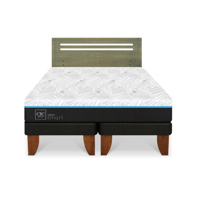 Imagen 1 del producto Cama Europea CIC Green Infinity 2 Plazas + 1 Respaldo Munich Olivo